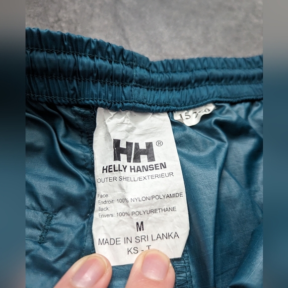 Vintage Helly Hansen rain pants Green teal Size medium - Picture 7 of 9
